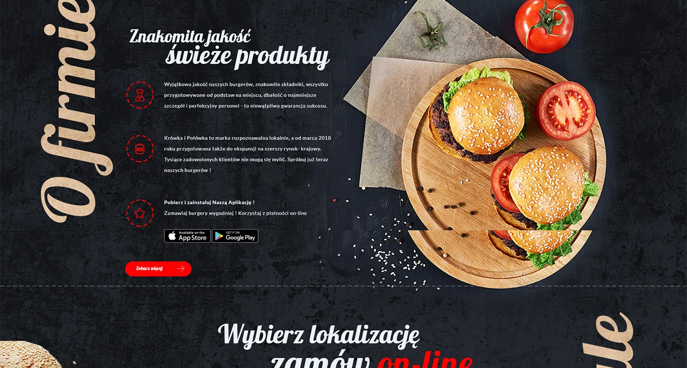 Krówka i Połówka - Gastronomia - Strony www - 2 projekt
