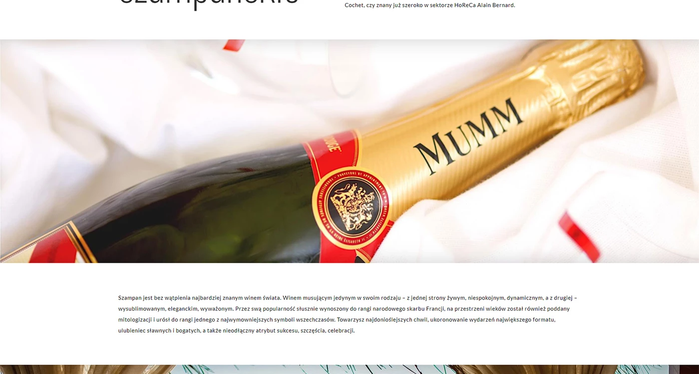 House of Champagne - Gastronomia - Strony www - 8 projekt