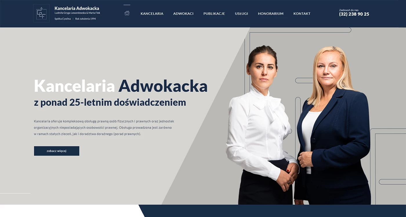 Kancelaria Adwokacka Ludmiła Gryga-Lewandowska & Marta Flek - Prawo - Strony www - 1 projekt