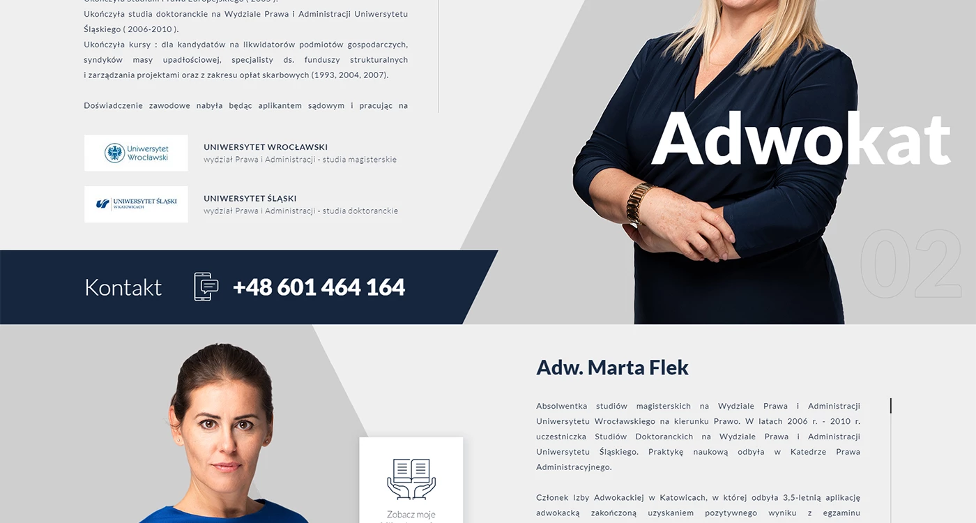 Kancelaria Adwokacka Ludmiła Gryga-Lewandowska & Marta Flek - Prawo - Strony www - 3 projekt