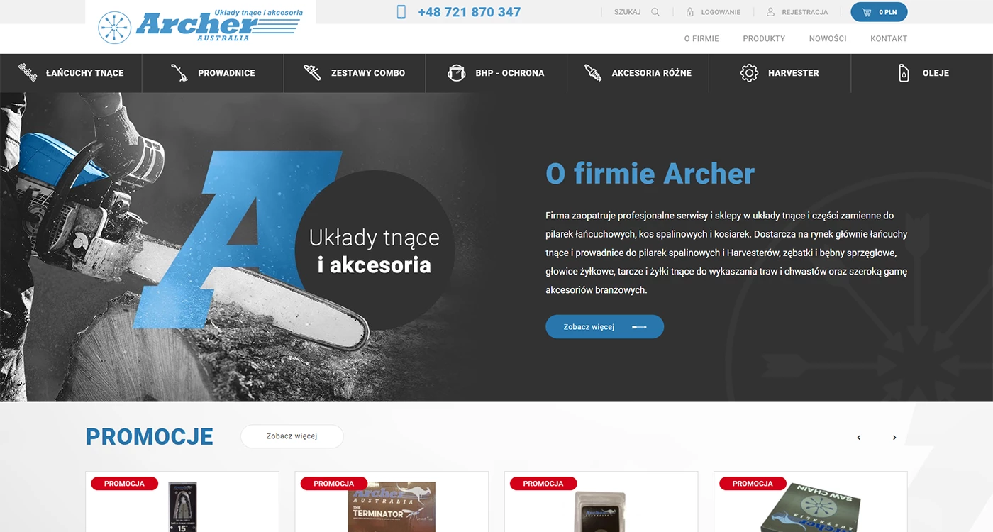 Archer24 - Przemysł i technologie - Sklepy www - 1 projekt