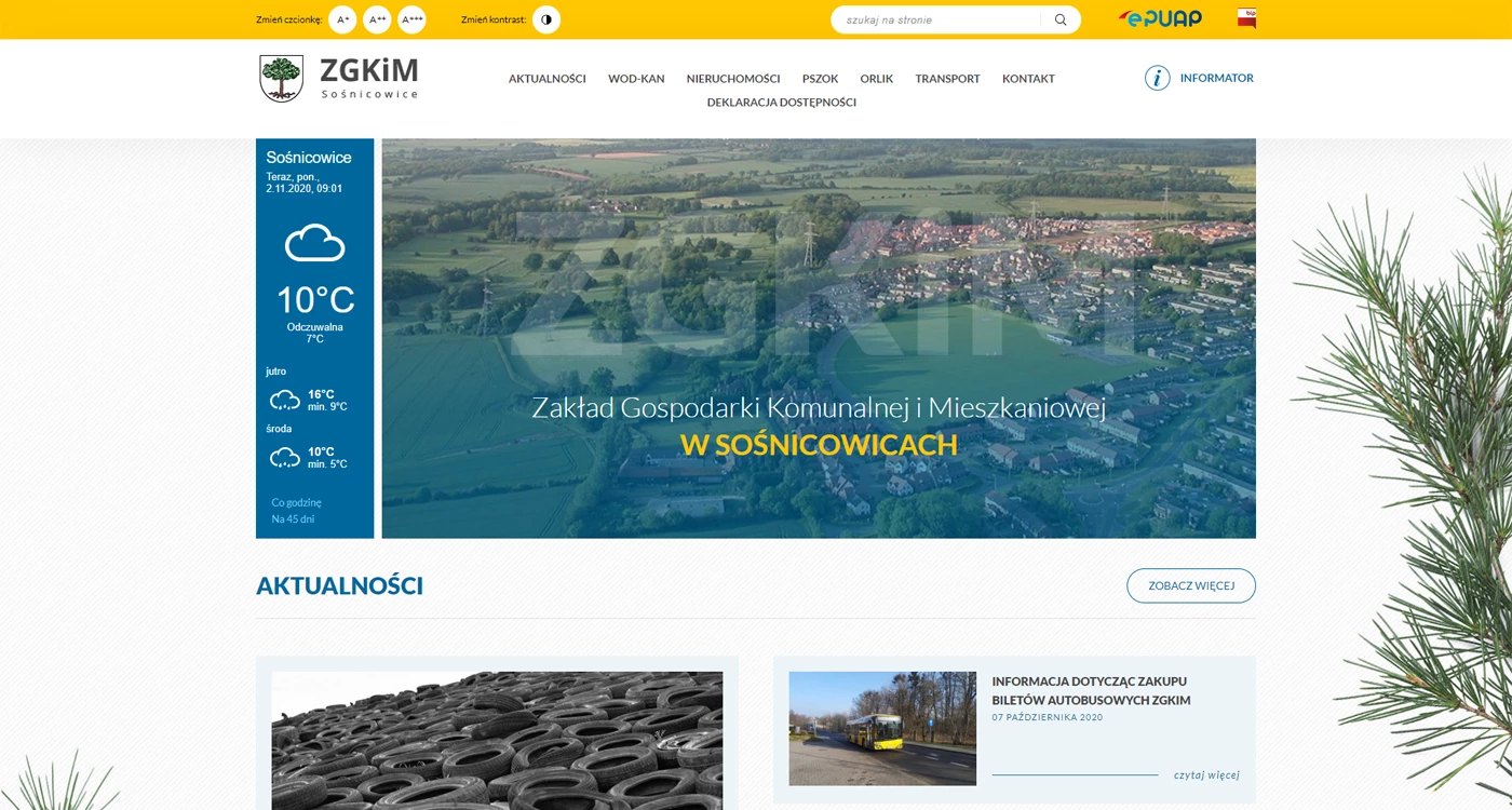 ZGKiM Sosnicowice - Technologie, badania, usługi - Strony www - 1 projekt