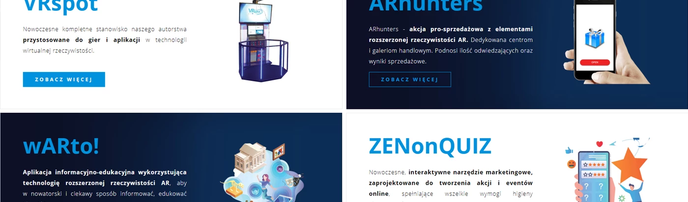 ZENonVR - Technologie, badania, usługi - Strony www - 3 projekt