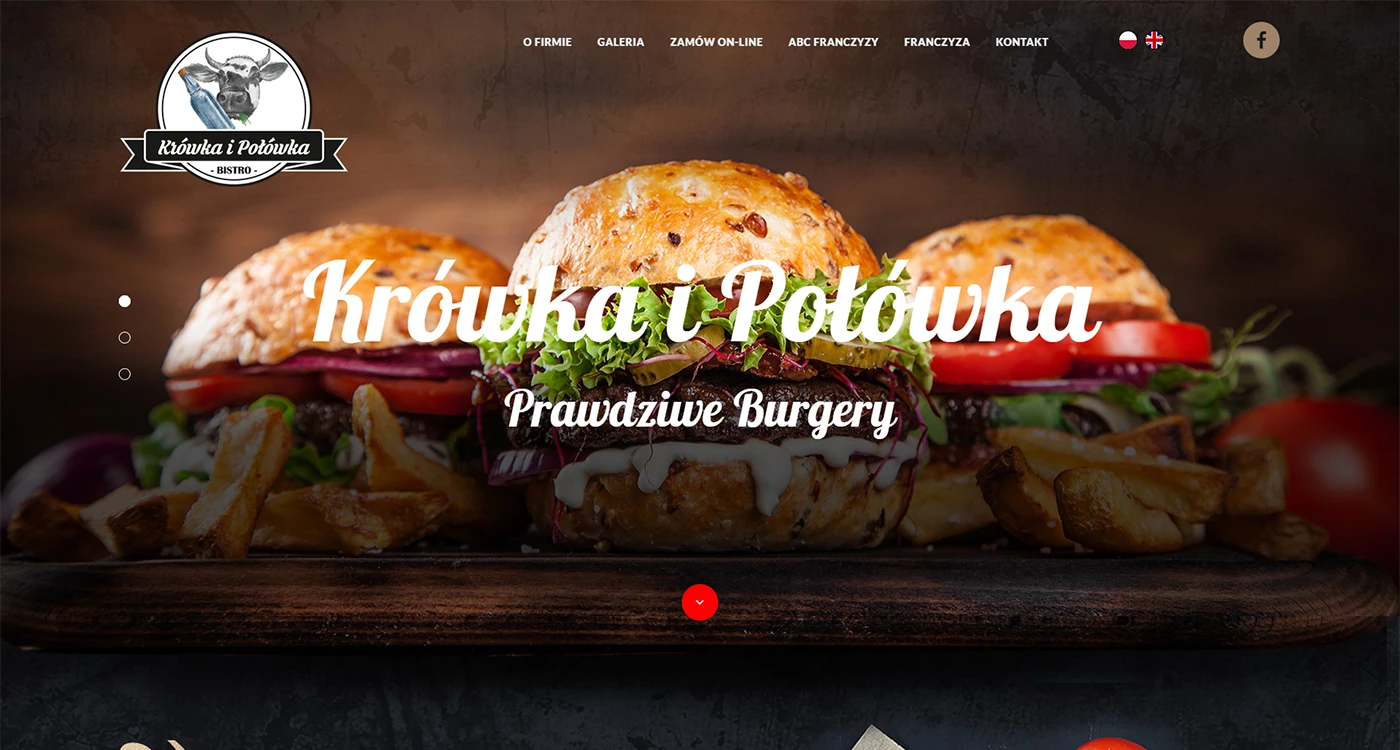 Krówka i Połówka - Gastronomia - Strony www - 1 projekt