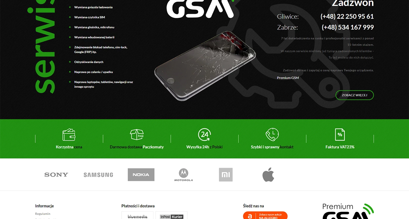 Premium GSM - Elektryka, elektronika - Sklepy www - 5 projekt