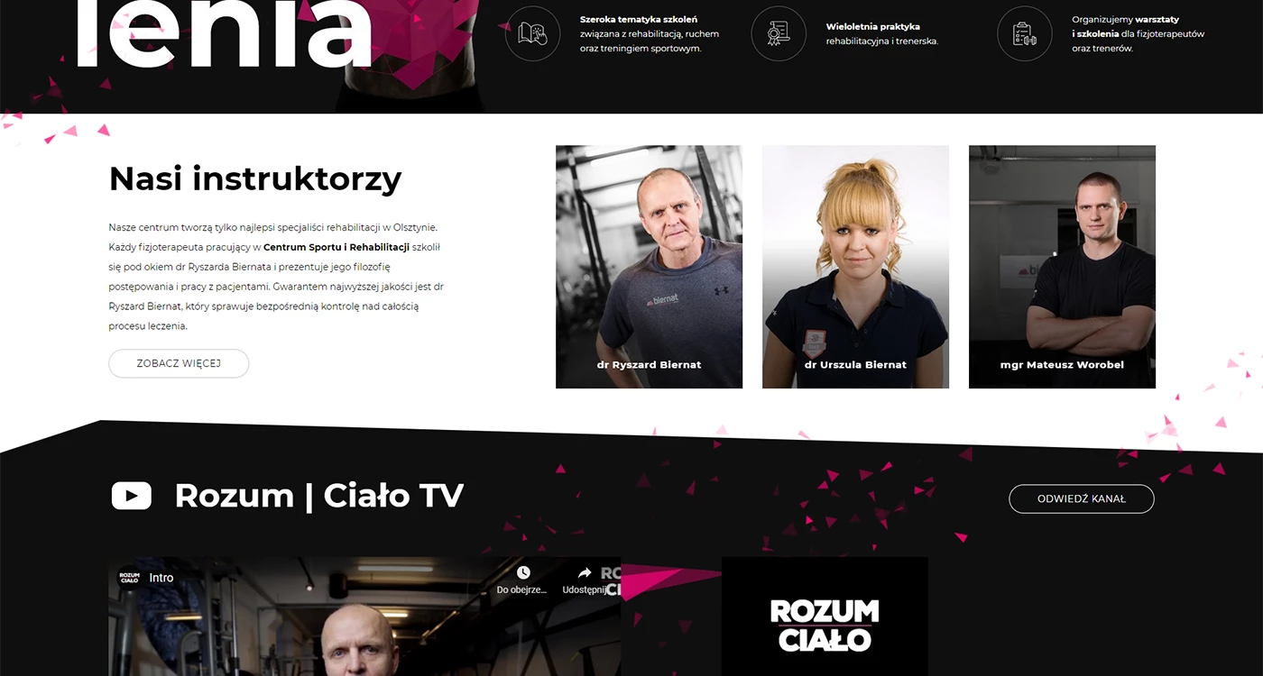 Rozum Ciało - Sport - Strony www - 3 projekt