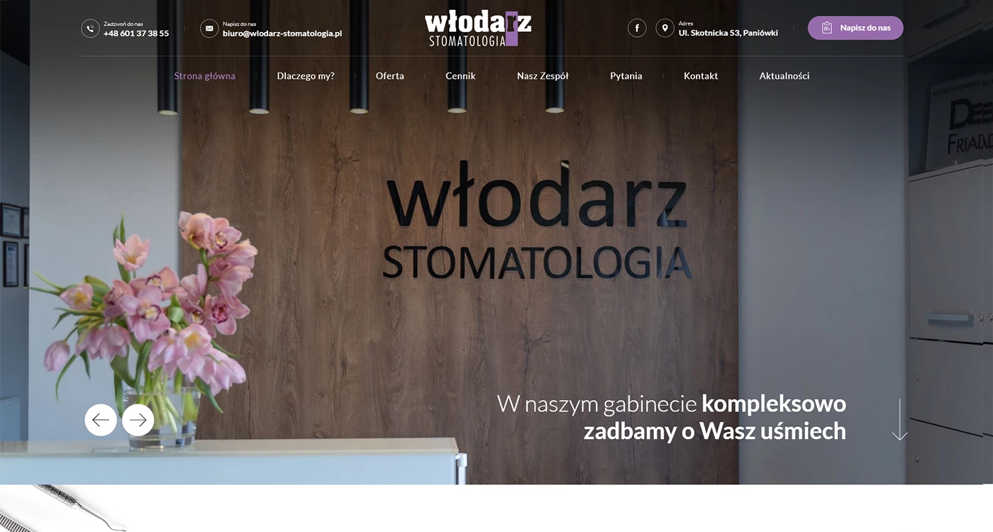 Włodarz Stomatologia - Zdrowie - Strony www - 1 projekt