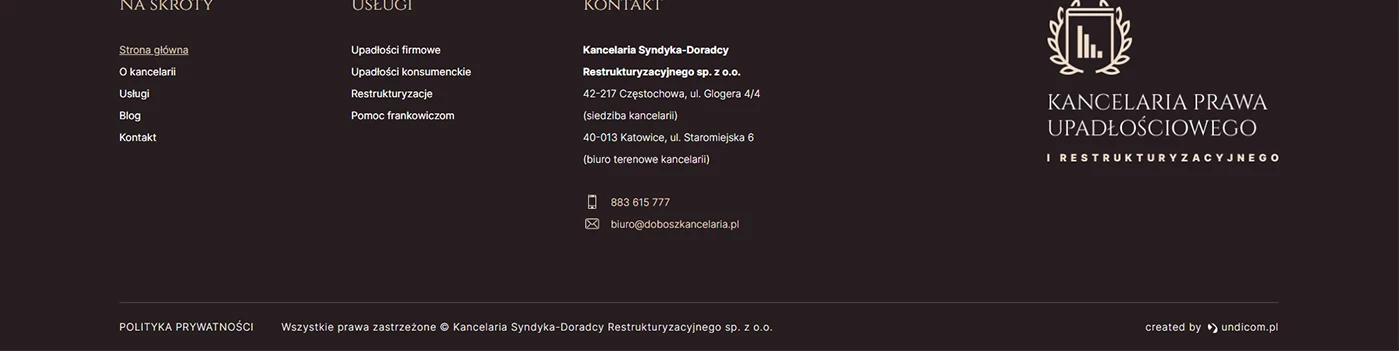 Kancelaria Syndyka-Doradcy Restrukturyzacyjnego - Prawo - Strony www - 6 projekt