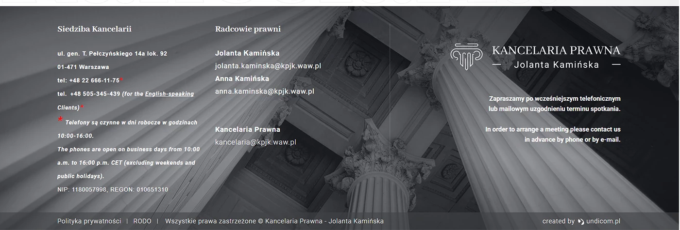 Kancelaria Prawna - Jolanta Kamińska - Prawo - Strony www - 4 projekt