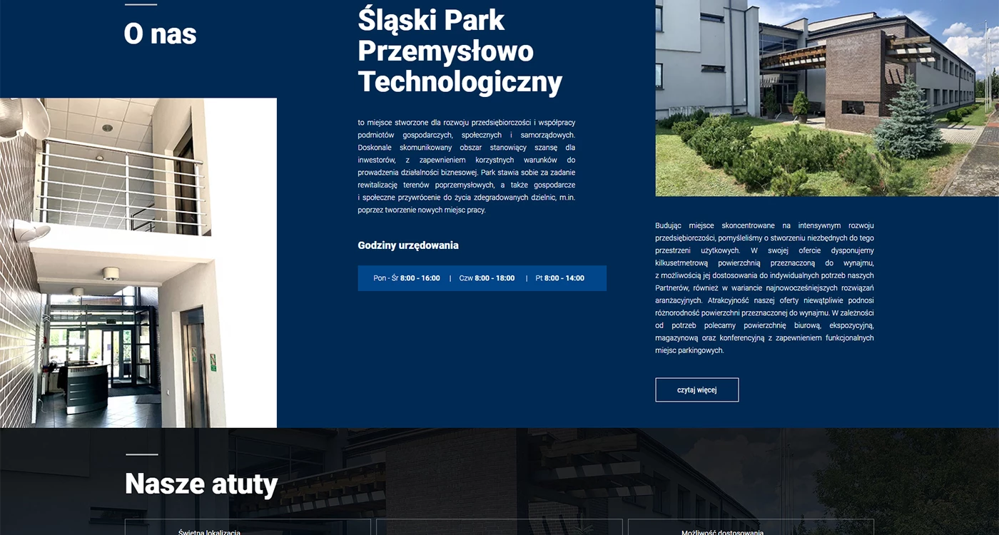 Śląski Park Przemysłowo - Technologiczny - Technologie, badania, usługi - Strony www - 2 projekt