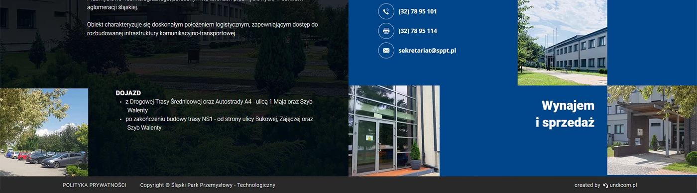 Śląski Park Przemysłowo - Technologiczny - Technologie, badania, usługi - Strony www - 4 projekt