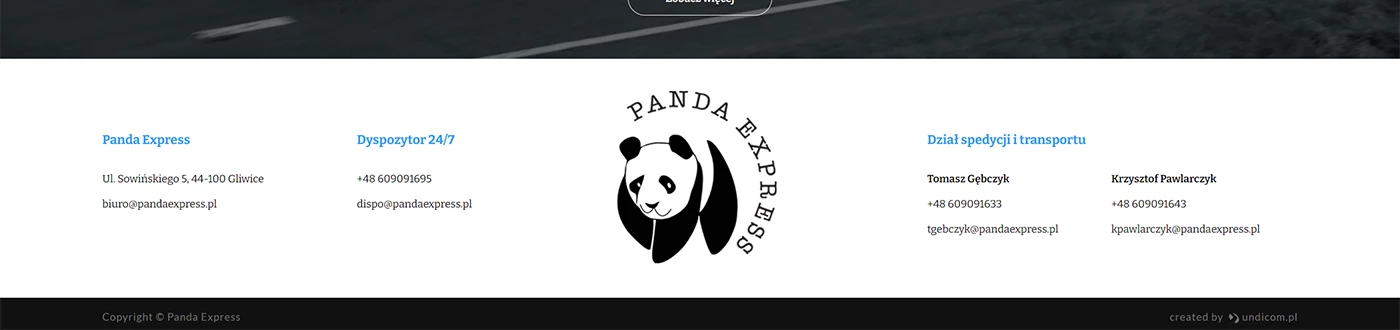 Panda Express - Motoryzacja i transport - Strony www - 3 projekt