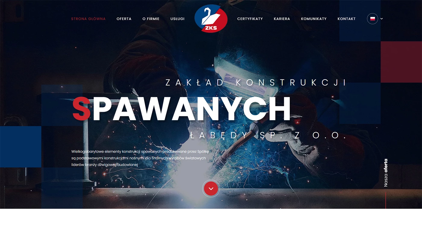 ZKS Łabędy - Przemysł i technologie - Strony www - 1 projekt