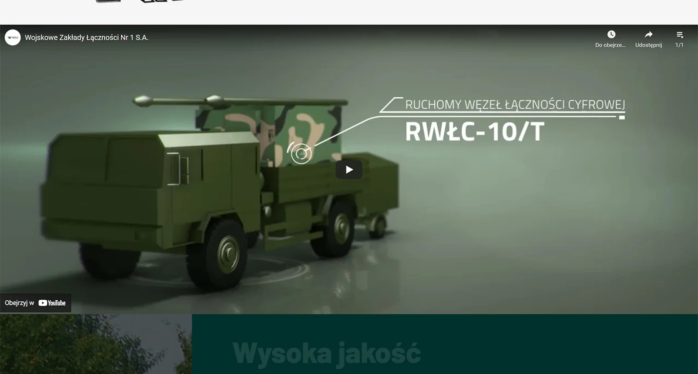 Wojskowe Zakłady Łączności Nr 1 S.A. - Wojsko i militaria - Strony www - 3 projekt