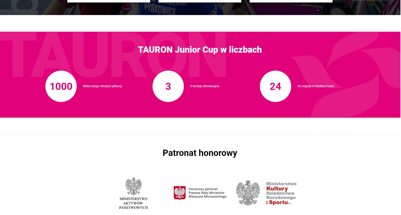 Tauron Junior Cup - Sport - Strony www - 3 projekt