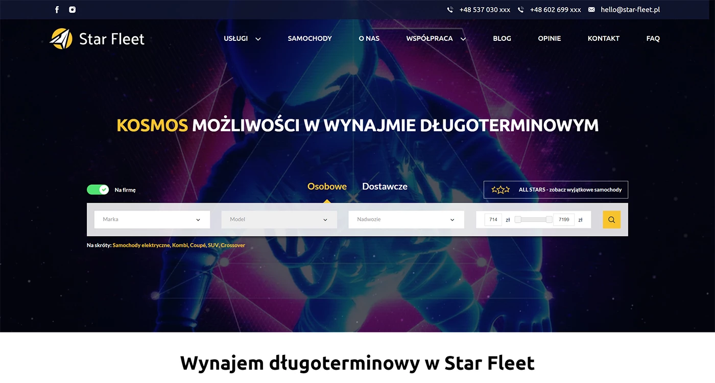 Star Fleet - Motoryzacja i transport - Strony www - 1 projekt