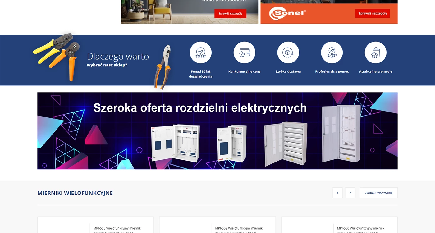 Elektryknet - Elektryka, elektronika - Sklepy www - 3 projekt