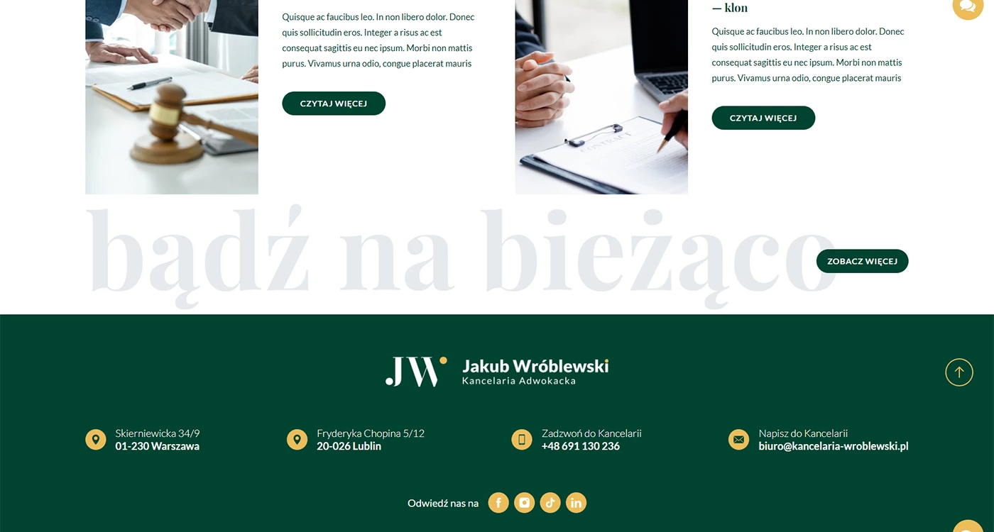 Kancelaria Adwokacka Adwokat Jakub Wróblewski - Prawo - Strony www - 4 projekt