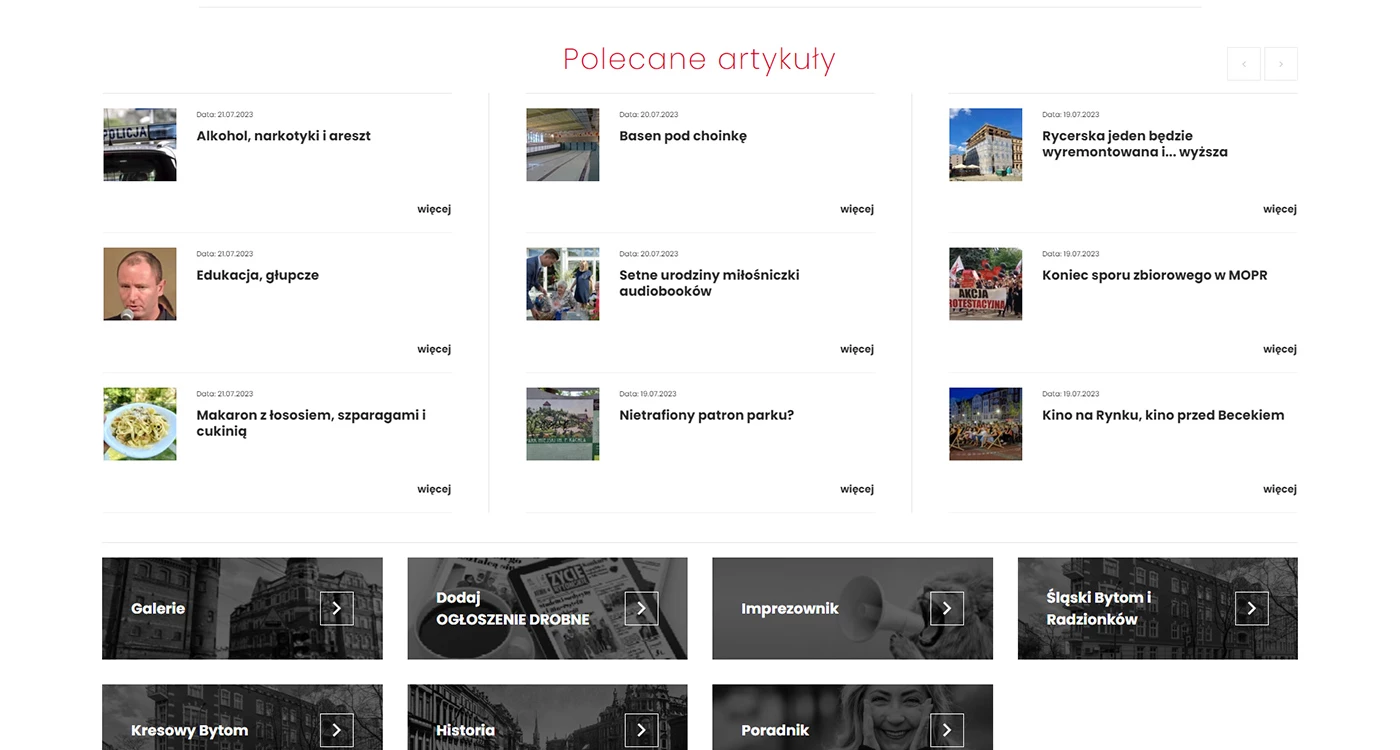 Życie Bytomskie - Instytucje publiczne, serwisy tematyczne - Portale - 13 projekt