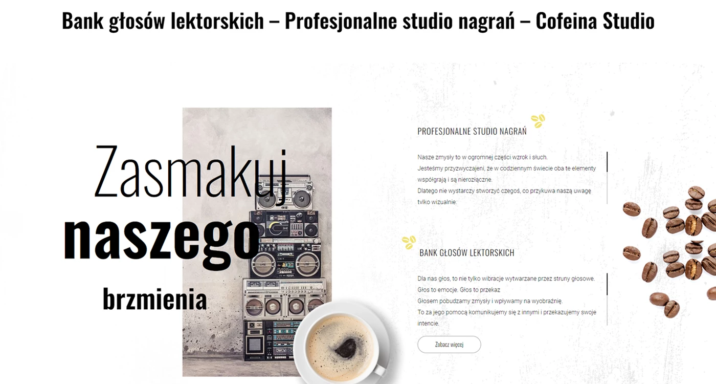 Cofeina Studio - Film, fotografia i muzyka - Strony www - 2 projekt
