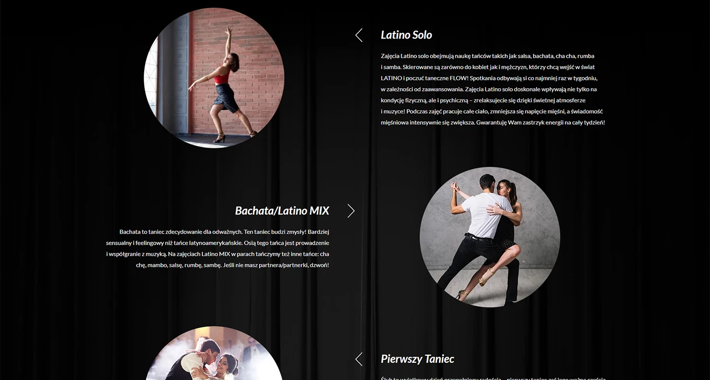 FLOW latino dance studio -  - Strony www - 3 projekt
