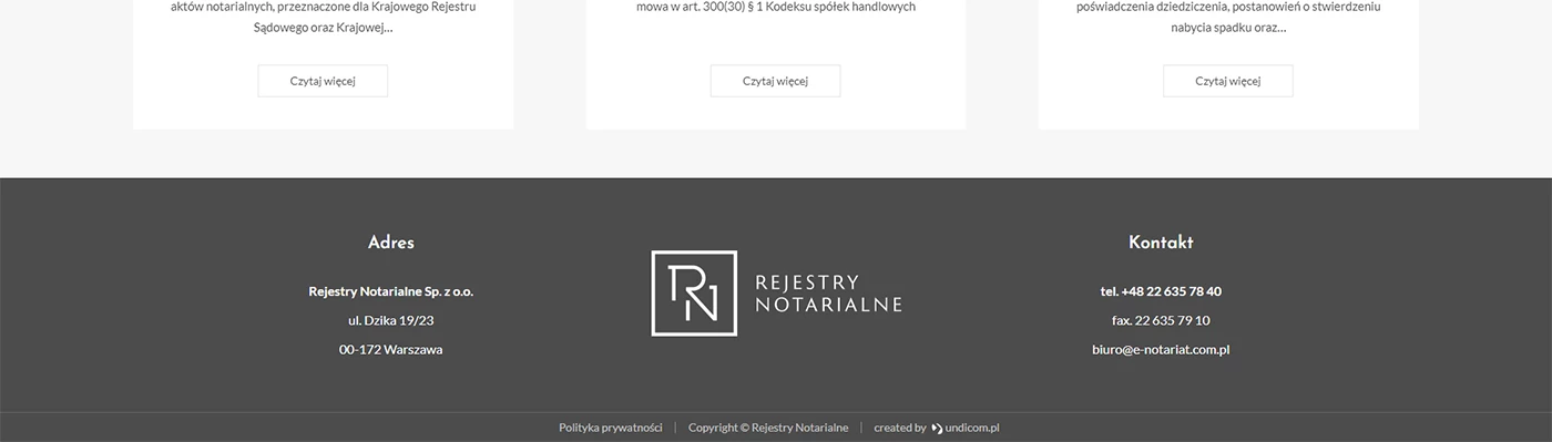 Rejestry Notarialne -  - Strony www - 4 projekt