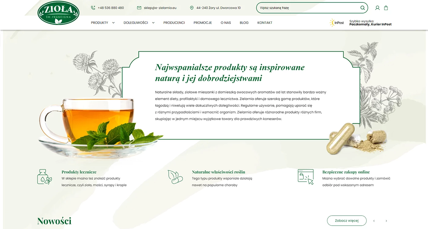 Zielarnia św. Franciszka - - Sklepy www - 1 projekt Zielarnia św. Franciszka - - Sklepy www - 1 projekt
