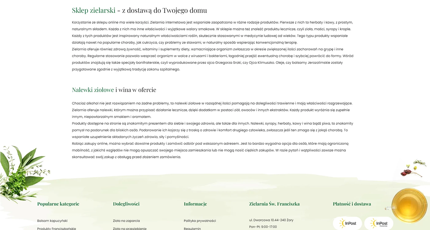Zielarnia św. Franciszka - - Sklepy www - 6 projekt Zielarnia św. Franciszka - - Sklepy www - 6 projekt