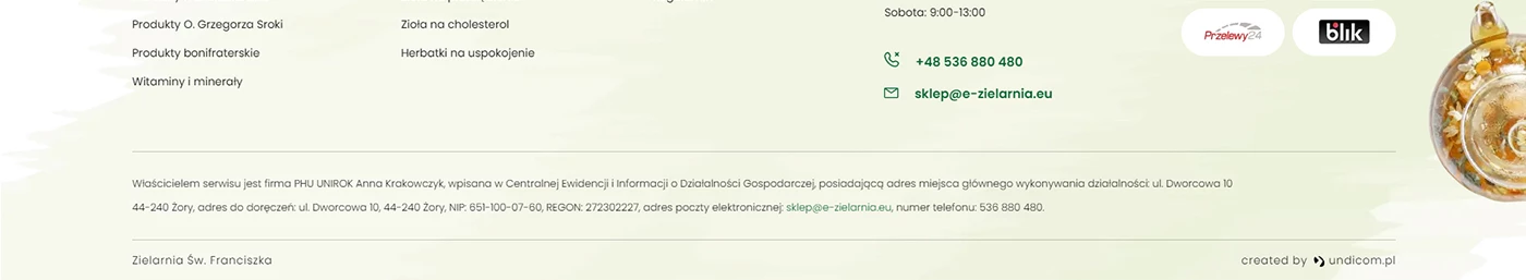 Zielarnia św. Franciszka - - Sklepy www - 7 projekt Zielarnia św. Franciszka - - Sklepy www - 7 projekt