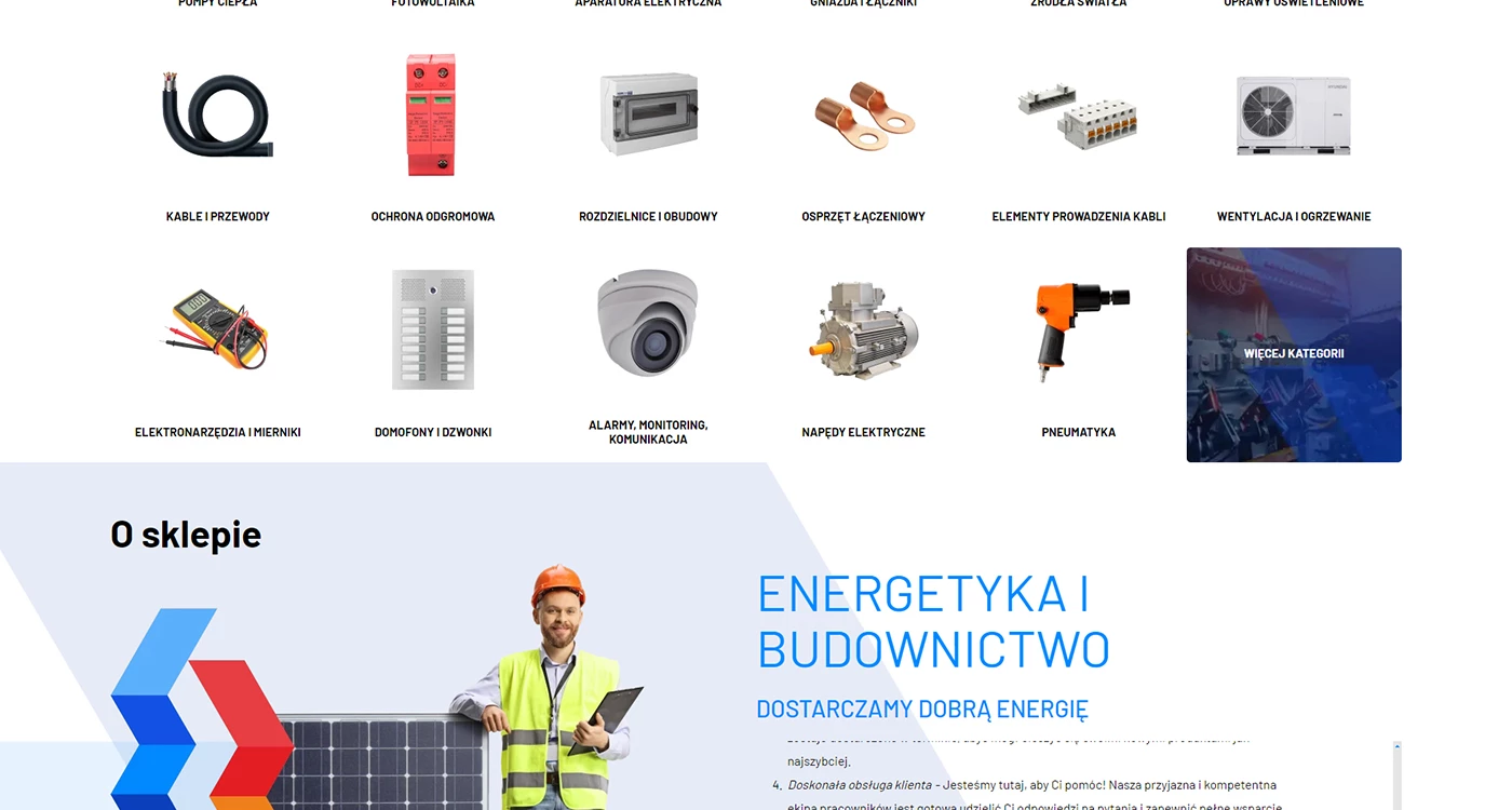 Energertyka i budownictwo  Dostarczamy dobrą energię -  - Sklepy www - 2 projekt