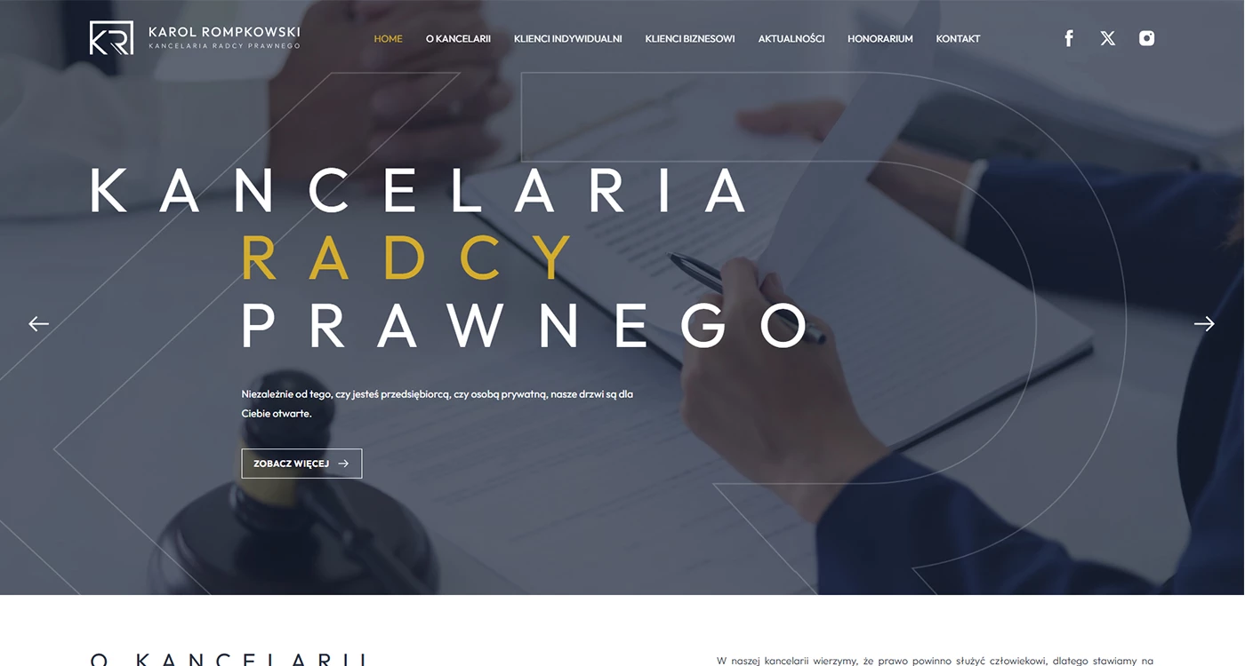 Kancelaria Radcy Prawnego Karola Rompkowskiego - - Strony www - 1 projekt Kancelaria Radcy Prawnego Karola Rompkowskiego - - Strony www - 1 projekt