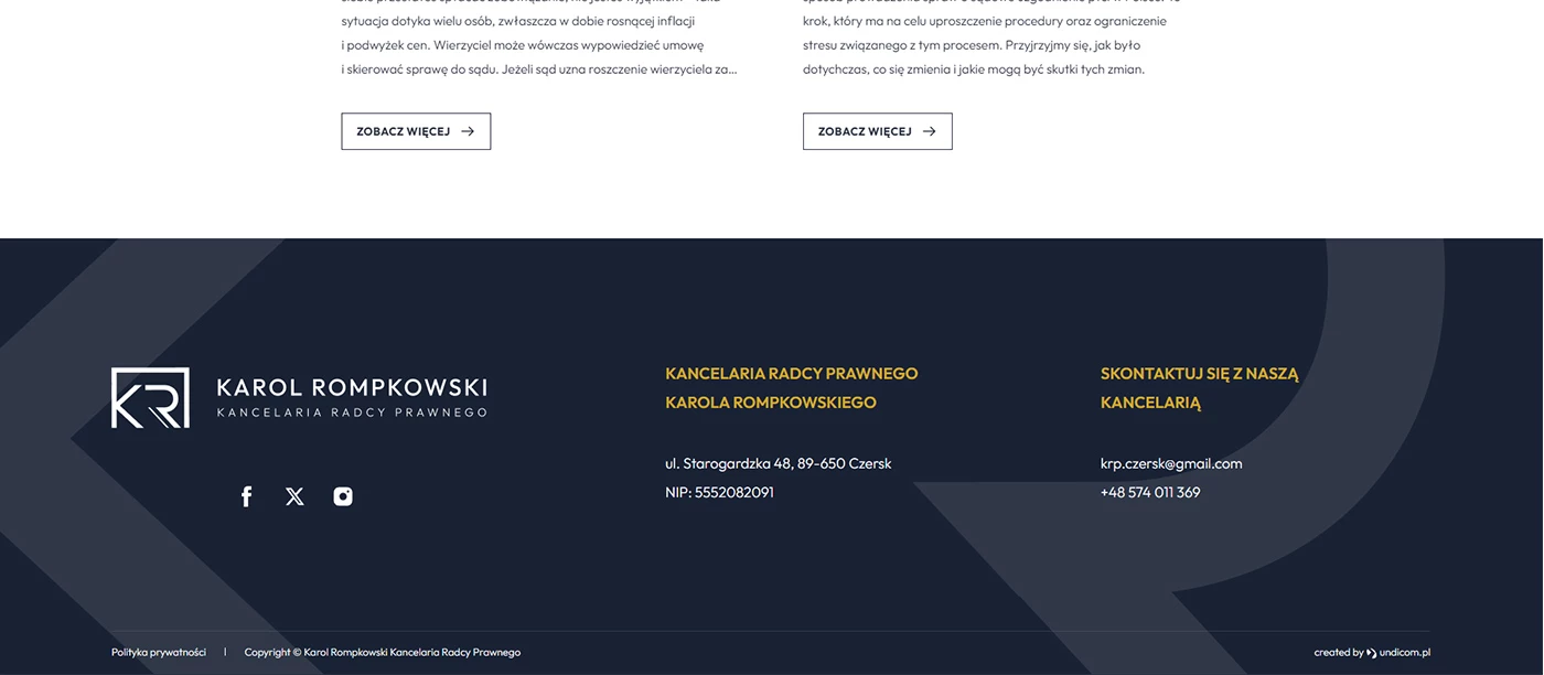 Kancelaria Radcy Prawnego Karola Rompkowskiego - - Strony www - 5 projekt Kancelaria Radcy Prawnego Karola Rompkowskiego - - Strony www - 5 projekt