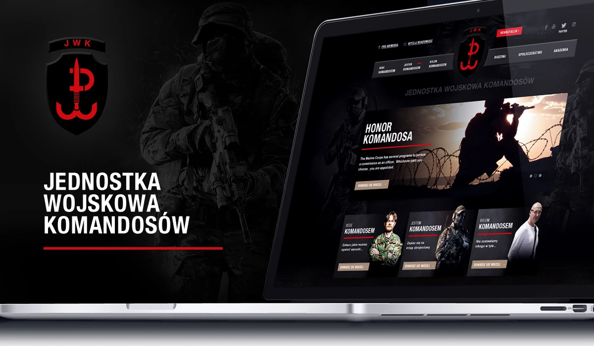 Stworzenie serwisu internetowego dla Jednostki Wojskowej Komandosów. - 1 projekt