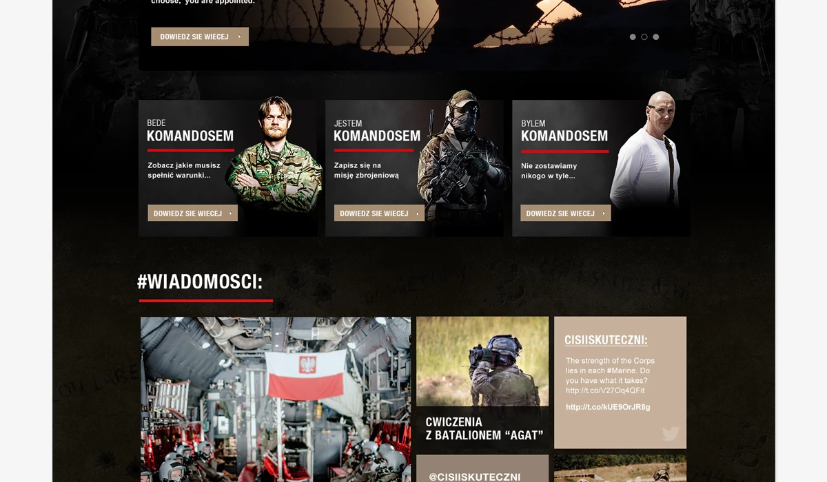 Stworzenie serwisu internetowego dla Jednostki Wojskowej Komandosów. - 3 projekt