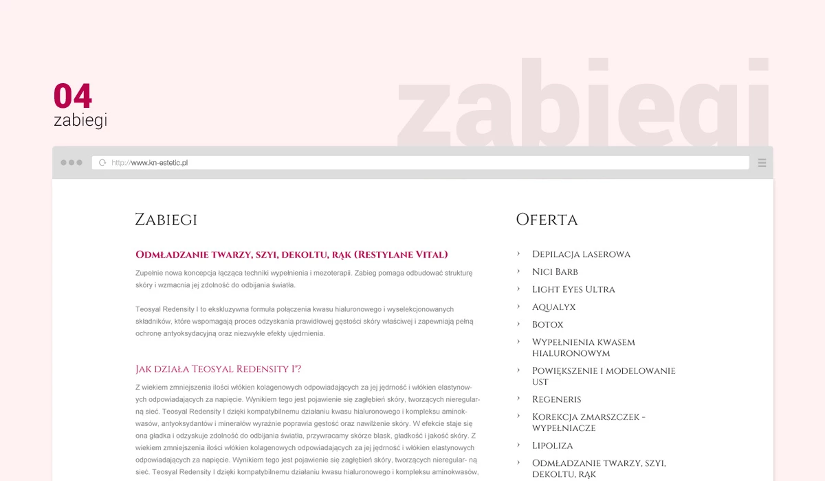 Strona internetowa dla salonu
Medycyny Estetycznej Wrocław - 9 projekt