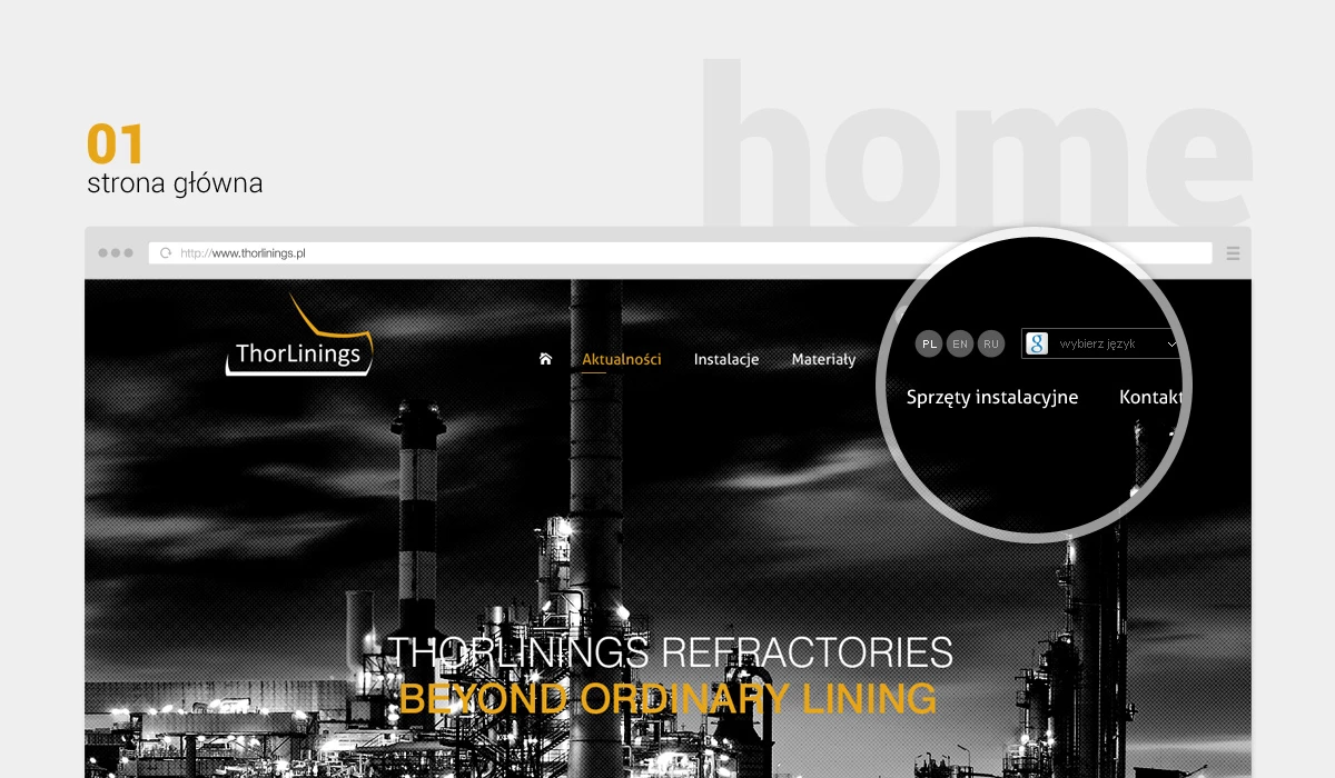 Thorlinings - Technologie, badania, usługi - Strony www - 2 projekt