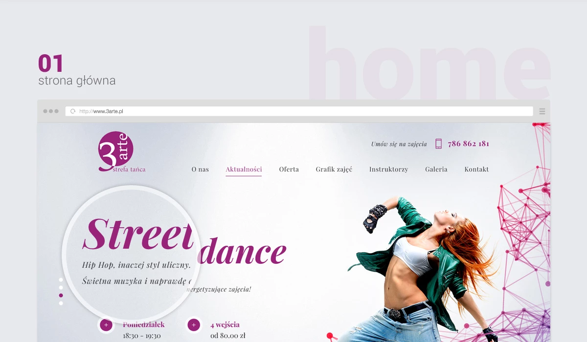 Szkoła Tańca 3arte - Sport - Strony www - 2 projekt