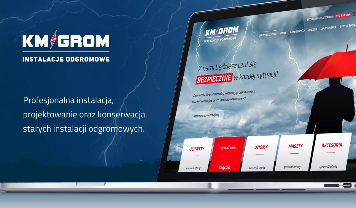 KM Grom - Technologie, badania, usługi - Strony www - 1 projekt
