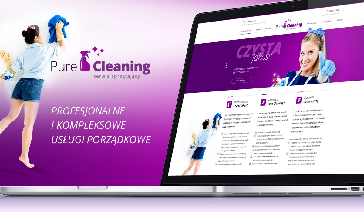 Pure Cleaning - Technologie, badania, usługi - Strony www - 1 projekt