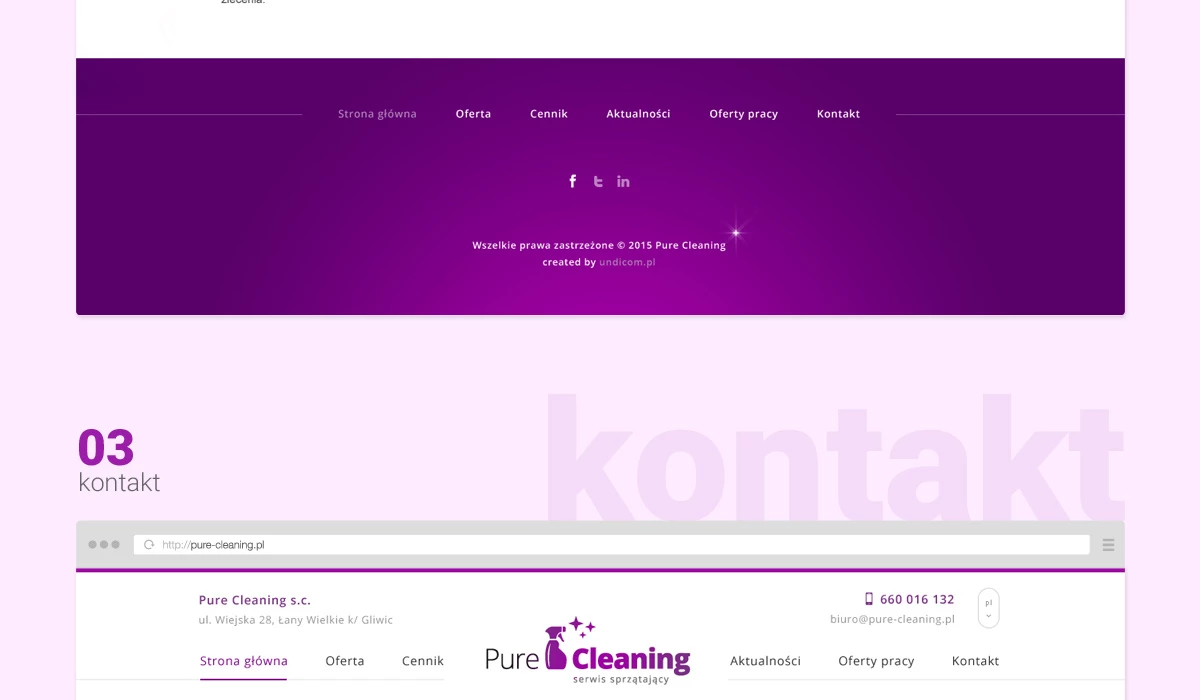 Pure Cleaning - Technologie, badania, usługi - Strony www - 6 projekt