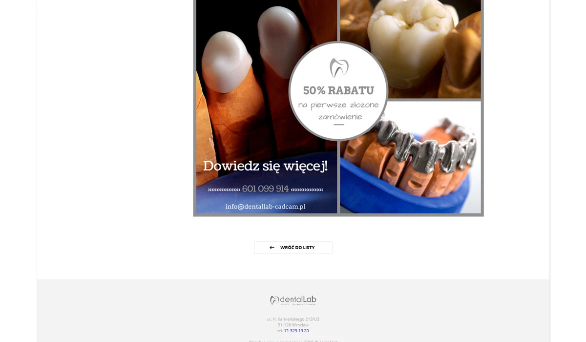 DentalLab - Kosmetyka i uroda - Strony www - 7 projekt
