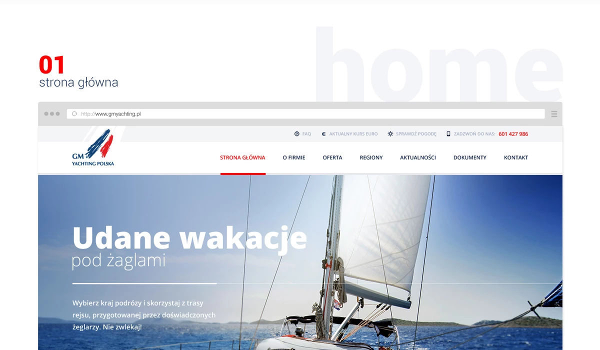 GM Yachting Polska - Sport - Strony www - 2 projekt