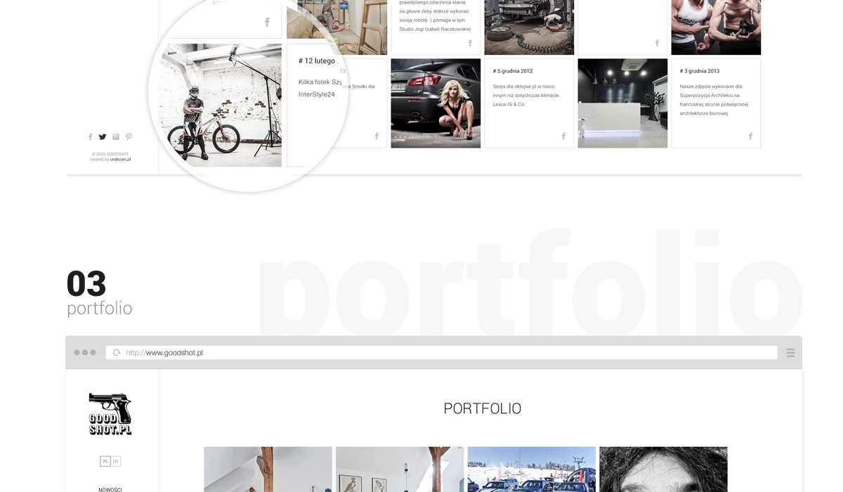 Strona internetowa z portfolio fotografa - 4 projekt