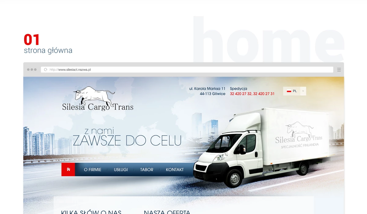 Silesia Cargo Trans - Technologie, badania, usługi - Strony www - 2 projekt