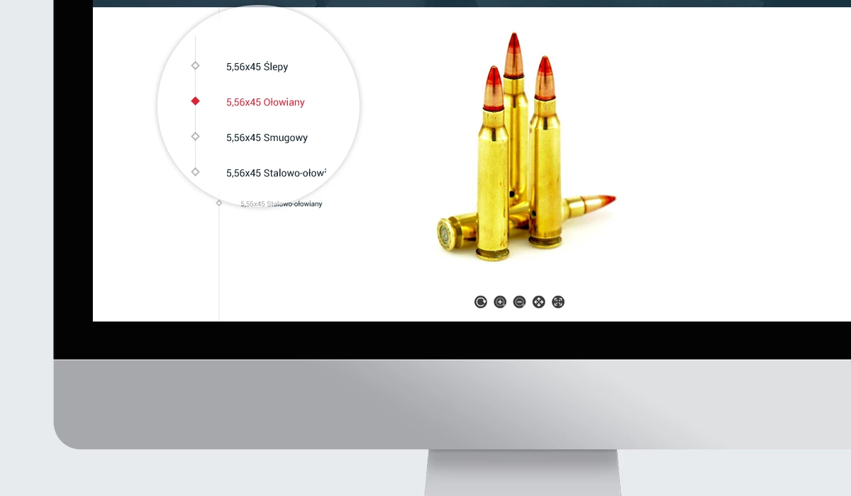 Strona internetowa dla producenta amunicji Polskiej Grupy Zbrojeniowej - 13 projekt