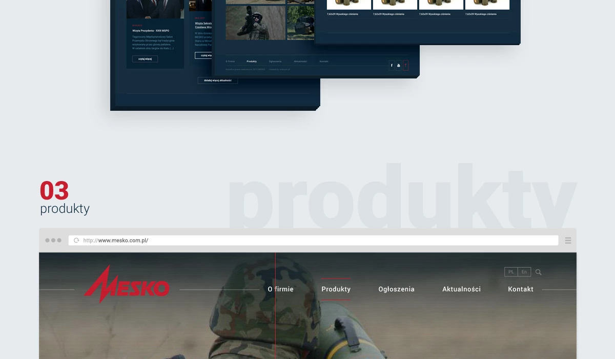 Strona internetowa dla producenta amunicji Polskiej Grupy Zbrojeniowej - 7 projekt
