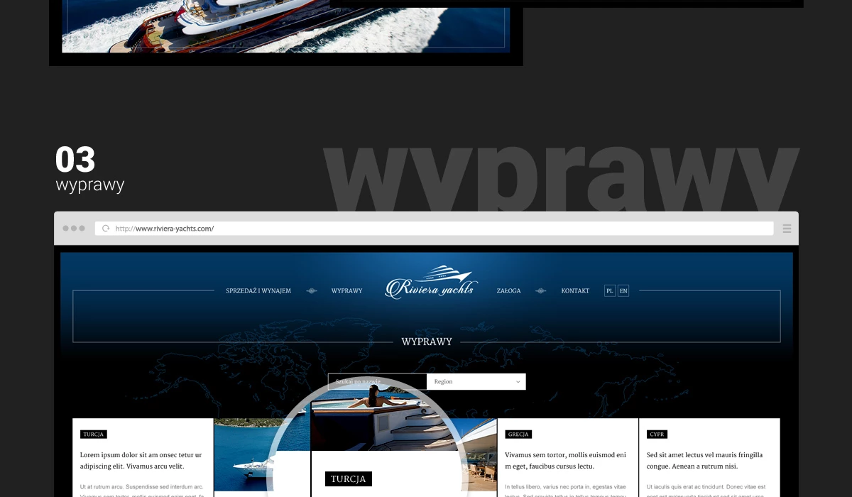 Riviera Yachts - Sport - Strony www - 6 projekt