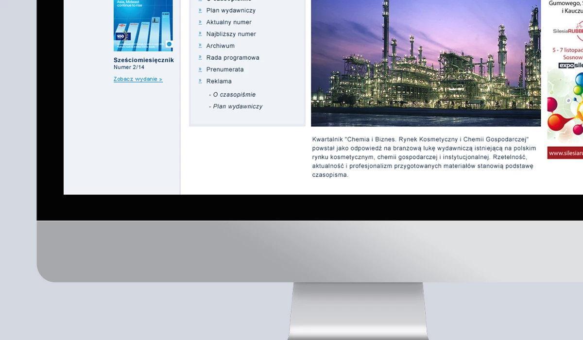 Stworzyliśmy chemiczny portal internetowy Chemia i Biznes - 15 projekt