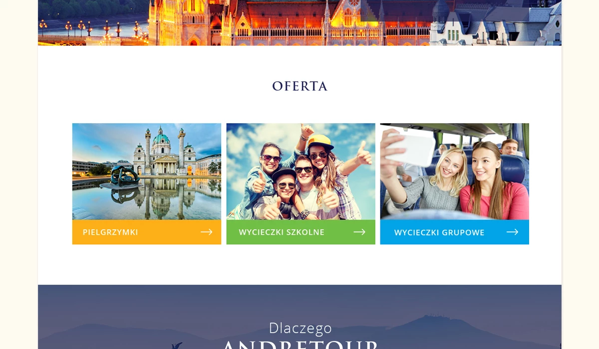 Andretour - Biuro Podróży - Sport - Strony www - 3 projekt