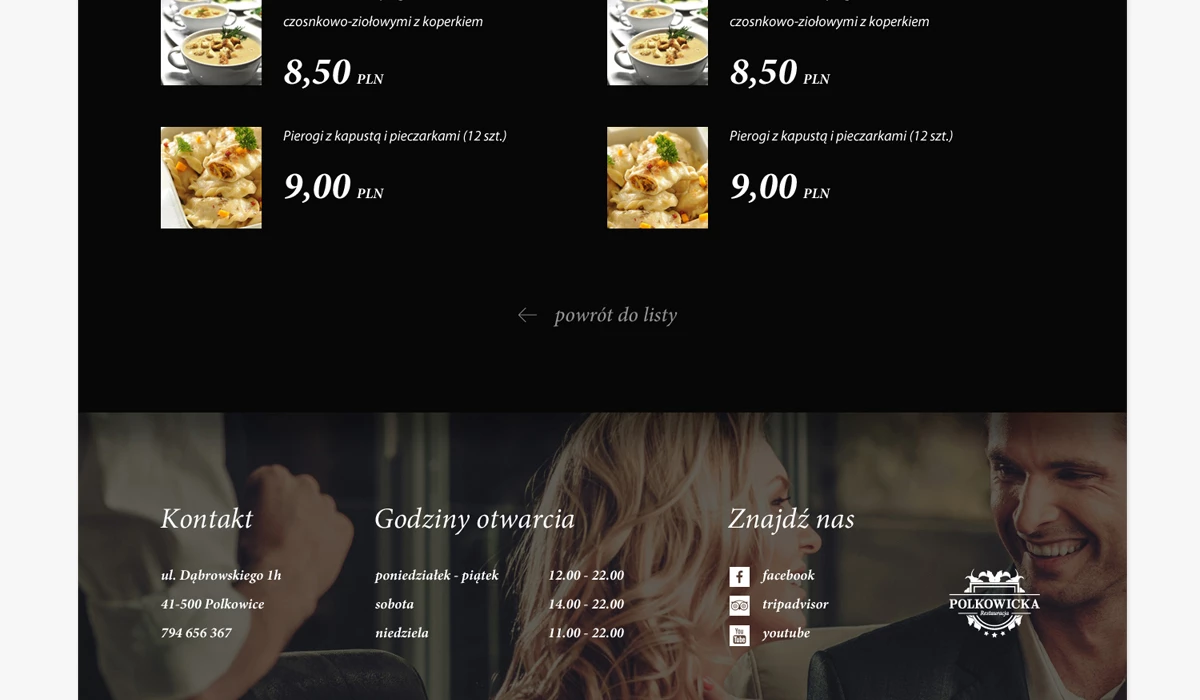 Strona www dla restauracji na dolnym śląsku - 13 projekt